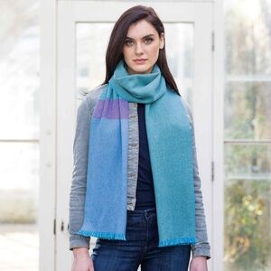 Mucros Weavers Chic Blue and Purple Women's Scarf Made In Ireland